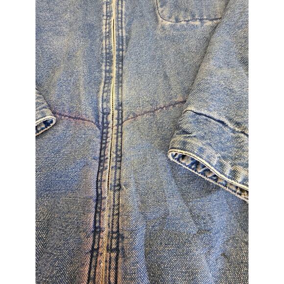 Eddie Bauer Men's Detroit Style Denim Jacket with Red Suede Lining Size Medium - Picture 3 of 9